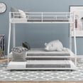 thumbnail image 2 of Euroco Metal Twin over Full Bunk Bed with Trundle, White, 2 of 11