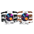 thumbnail image 1 of Universe Alien Monster Space Scenery Bracelet Hand Strap Leather Rope Wristband Double Set, 1 of 3