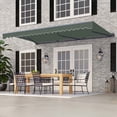 thumbnail image 4 of Semi-Cassette Motorized LED Luxury Patio Awning - 20 x 10 Ft - Forest Green - Moroccan Collection, 4 of 7