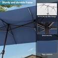 thumbnail image 3 of ALAULM 8 Piece Patio Dining Set w/14FT Umbrella, Metal Outdoor Furniture Set w/Rectangular table, 6 Fixed Chairs and Removable Cushions for Patio, Backyard, Garden, Poolside（Navy Blue）, 3 of 9
