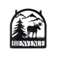 thumbnail image 1 of Metal Moose In The Mountains Bienvenue Sign, 1 of 1