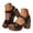 Black, variant on Modisza Women Chunky Platform Block Heel Sandal with Buckles Ankle Strap Cork Wedge Open Toe Slides Lady Summer Dressy Shoes Beige 6