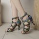 thumbnail image 5 of Zapatos de mujer Moda Minimalista Patrón de serpiente Empalme Ahueca hacia fuera Tacones altos Sandalias romanas Wmkox8yii  hfjk1387, 5 of 9
