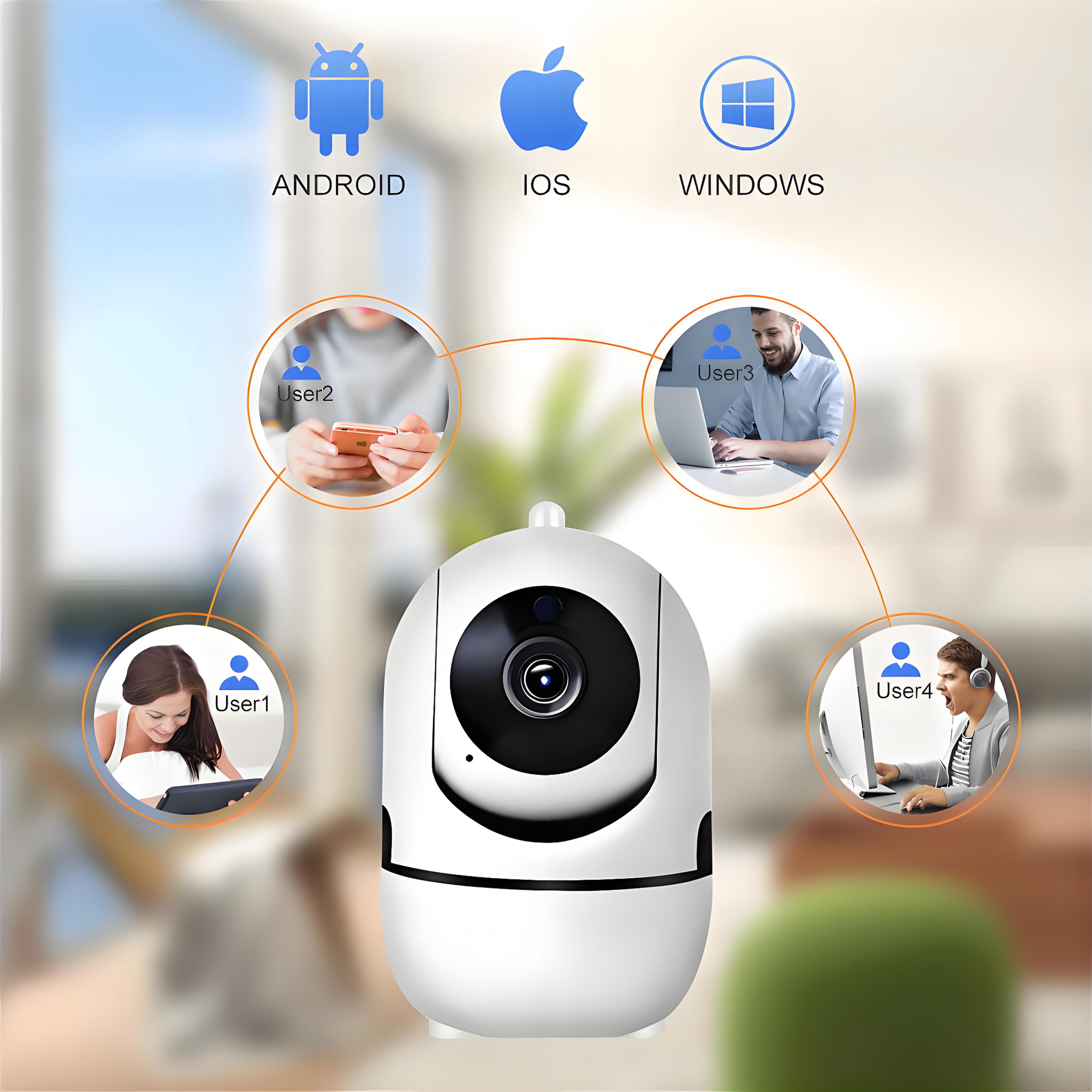 2K HD Wifi Baby Monitor Camera with Night Vision,Two-Way Audio, AI Auto Tracking Smart Monitoring for Baby, Nanny,Pet,White
