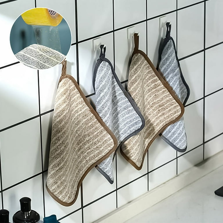 BAMBOO CHARCOAL DISH Towel Fine Fiber Dish Cloth Kitchen Rag