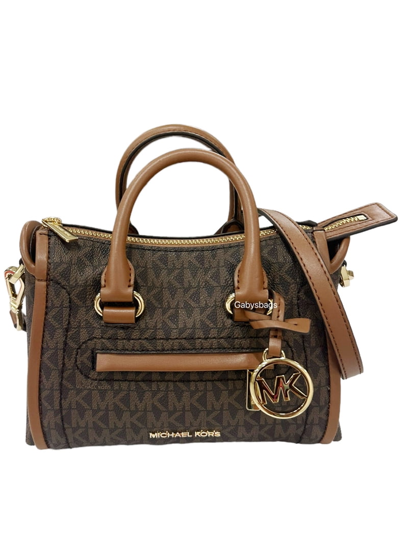MICHAEL KORS ハンドバッグ ブラウン Michael Kors Leather Handbag Carine XS Cross Bag Top Zip Satchel