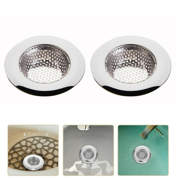 1.57X0.71In Bathtub Strainers,Stainless Steel Kitchen Sink Strainer for Mop Pool,2Pcs Silver Durable Sink Drain Strainer for Kitchen