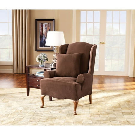 Sure Fit Stretch Pique Wing Chair Slipcover