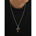 thumbnail image 3 of VNOX Wooden Cross Necklace for Men, Bubinga Masculine Mens Cross Necklaces Christian Black Stainless Steel Wood Crucifix Pendant, Includes 24" Box Chain, 3 of 5