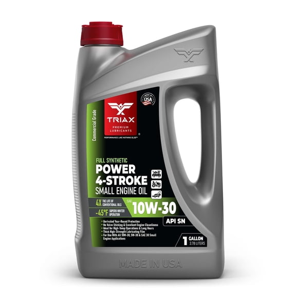 TRIAX Power 4-Stroke 10W-30 Full Synthetic 4-Cycle Small Engine Motor Oil, 1 Gallon