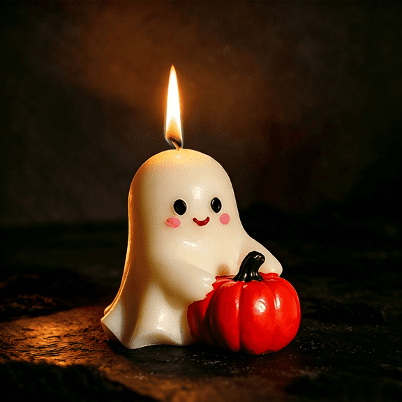 Halloween Ghost Pumpkin Scented Candles - Fall Festive Decorative Candles, Cute Table Centerpiece for Home Halloween Party Favors
