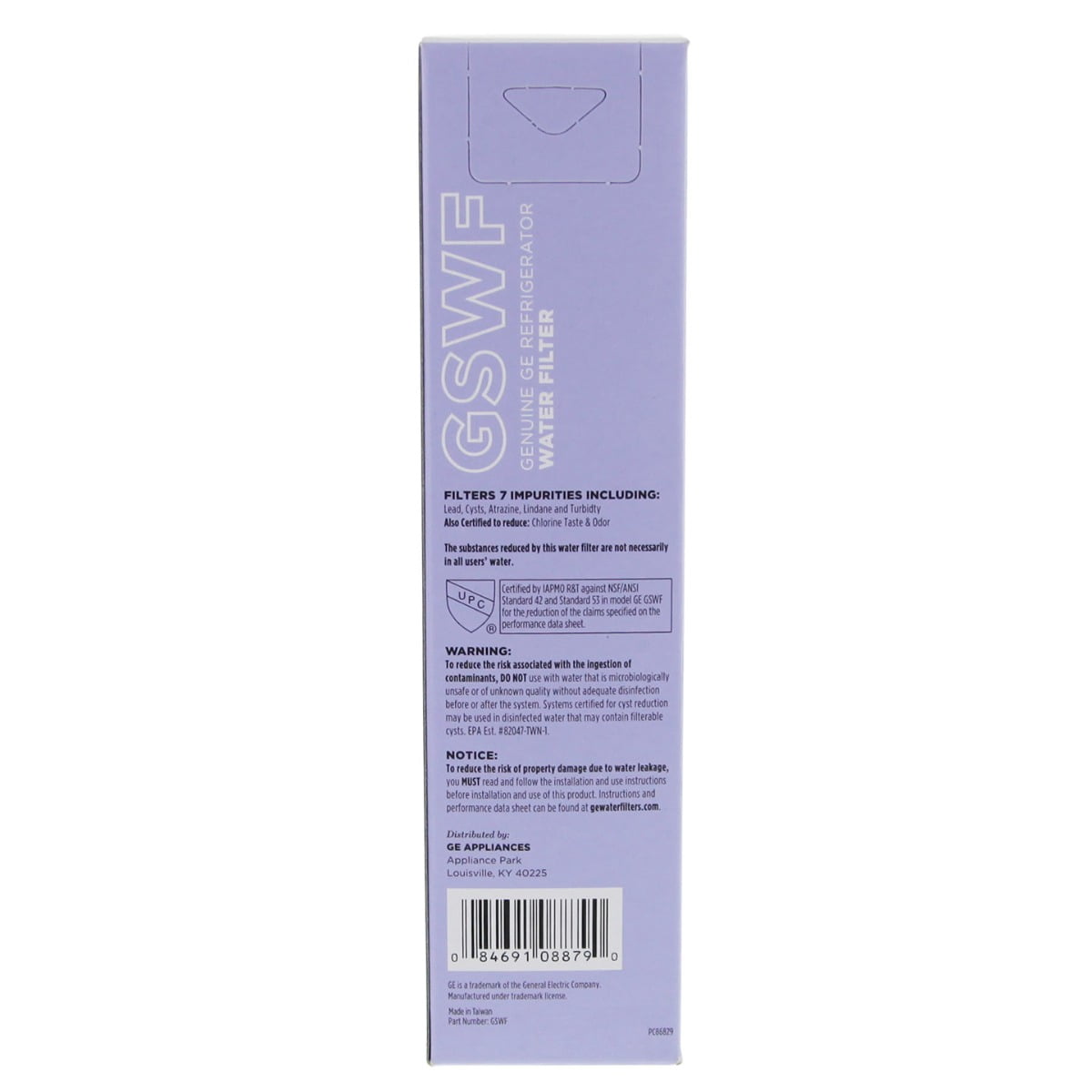 GE GSWF SmartWater Slim Refrigerator Water Filter (2-Pack)