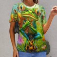 thumbnail image 3 of Frog Garden Fantasy-1 Women's Short Sleeve Tops Casual Blouses T Shirt, 3 of 7