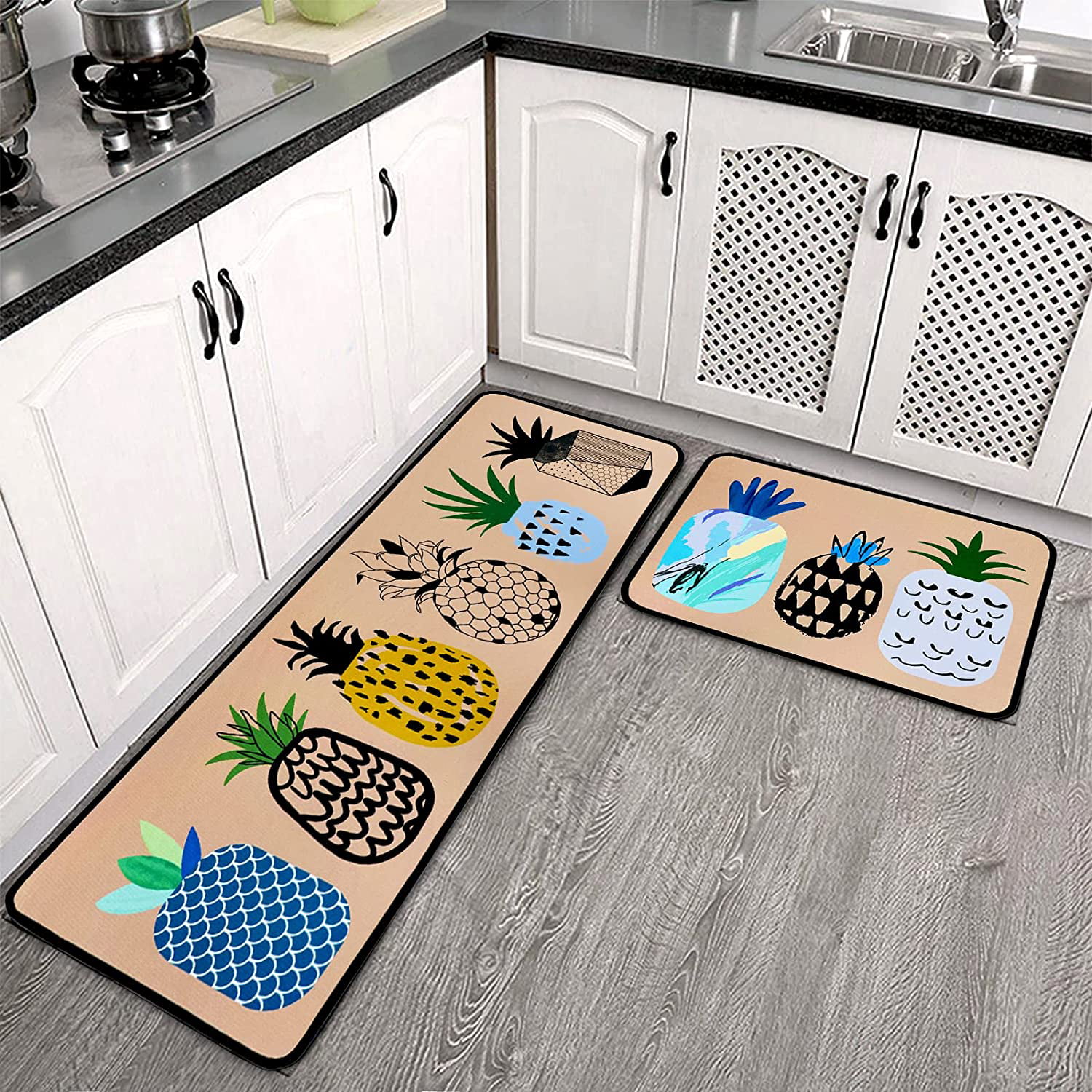 Colorful Star Cactus Kitchen Mats Cushioned Anti Fatigue 2 Pieces Set –  Discounted-Rugs
