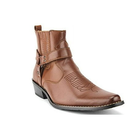 

Jazame Men s Western Ankle High Cowboy Riding Dress Boots Brown 10.5