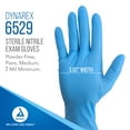 thumbnail image 2 of Dynarex Sterile Disposable Nitrile Exam Gloves, Powder-Free, Sterilely Packaged in Pairs, Textured Palms, Blue, Medium, 1 Case - 8 Boxes of 50 Pairs, 2 of 7