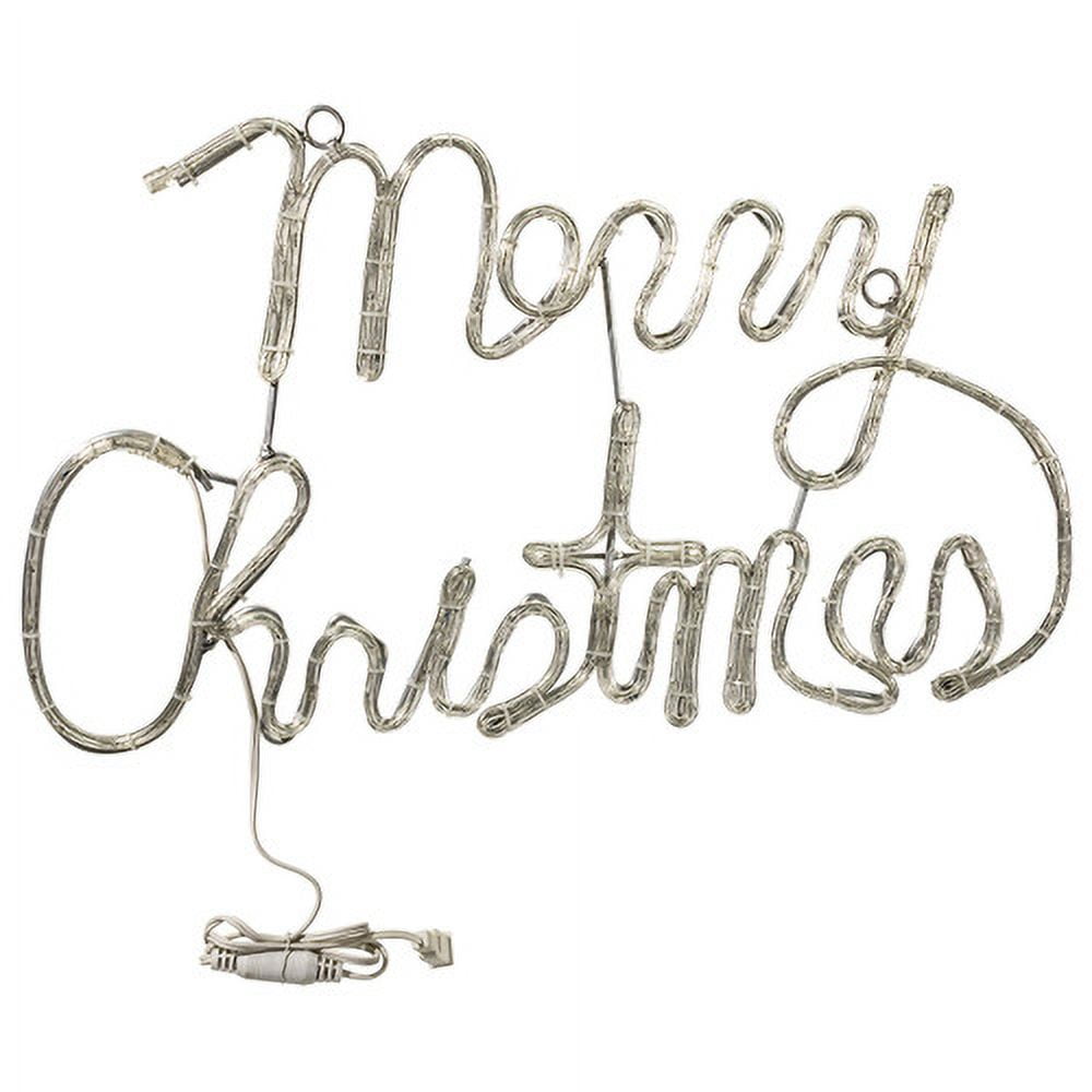 Brilliant Brand Lighting LED Rope Light Merry Christmas Decoration - Lighted Sign - Red - 31 Inch Display