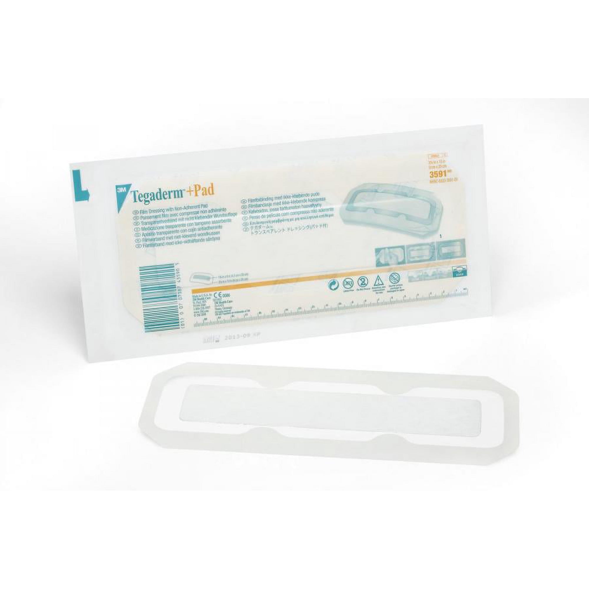 3M Tegaderm +Pad Film Dressing, 3.5 x 10 Inch, 25 Count