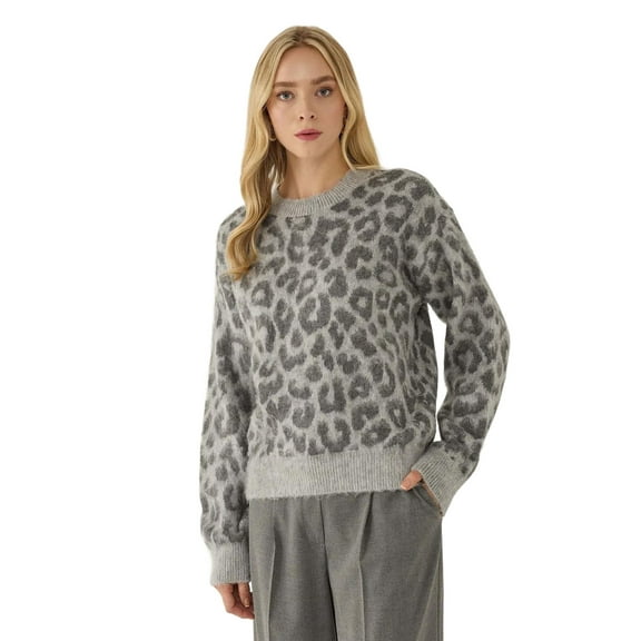 Relaxed Fit Leopard Print Sweater