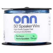 onn 50' 16 Gauge Speaker Wire for Car or Home Speakers