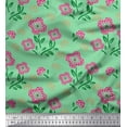 thumbnail image 1 of Soimoi Moss Georgette Fabric Leaves & Floral Artistic Decor Fabric Printed Yard 42 Inch Wide, 1 of 3