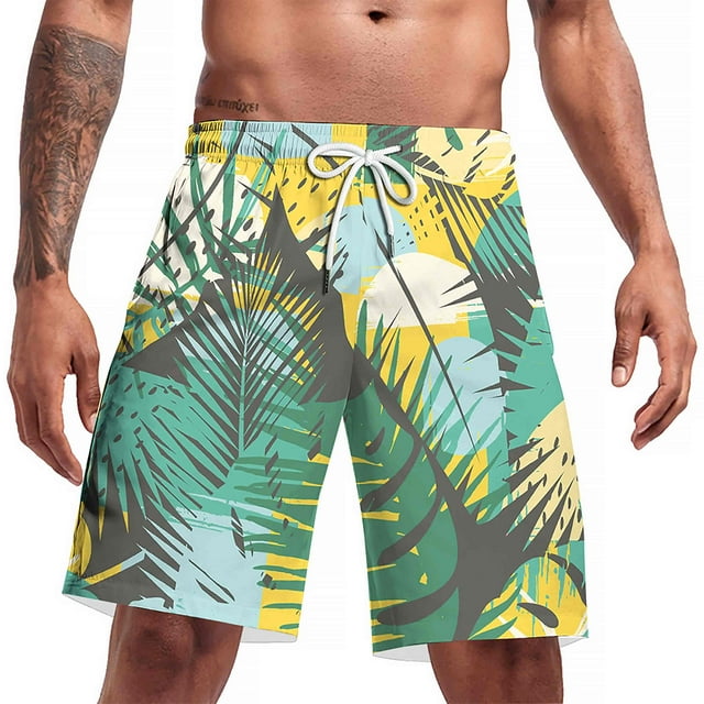 Men's Summer Casual Swim Trunks American Flag Beach Shorts