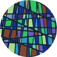 thumbnail image 1 of Ahgly Company Indoor Round Patterned Night Blue Area Rugs, 3' Round, 1 of 6