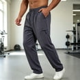 thumbnail image 5 of IhhxPro Men's Casual Pants Summer Joggers with Pockets Quick Dry Loose Fit Drawstring Lightweight Breathable Cotton Straight Leg for Outdoor Travel Hiking XXS-XL, 5 of 7