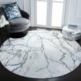 thumbnail image 2 of SAFAVIEH Craft Paul Abstract Area Rug, Ivory Grey/Blue, 6'7" x 6'7" Round, 2 of 10