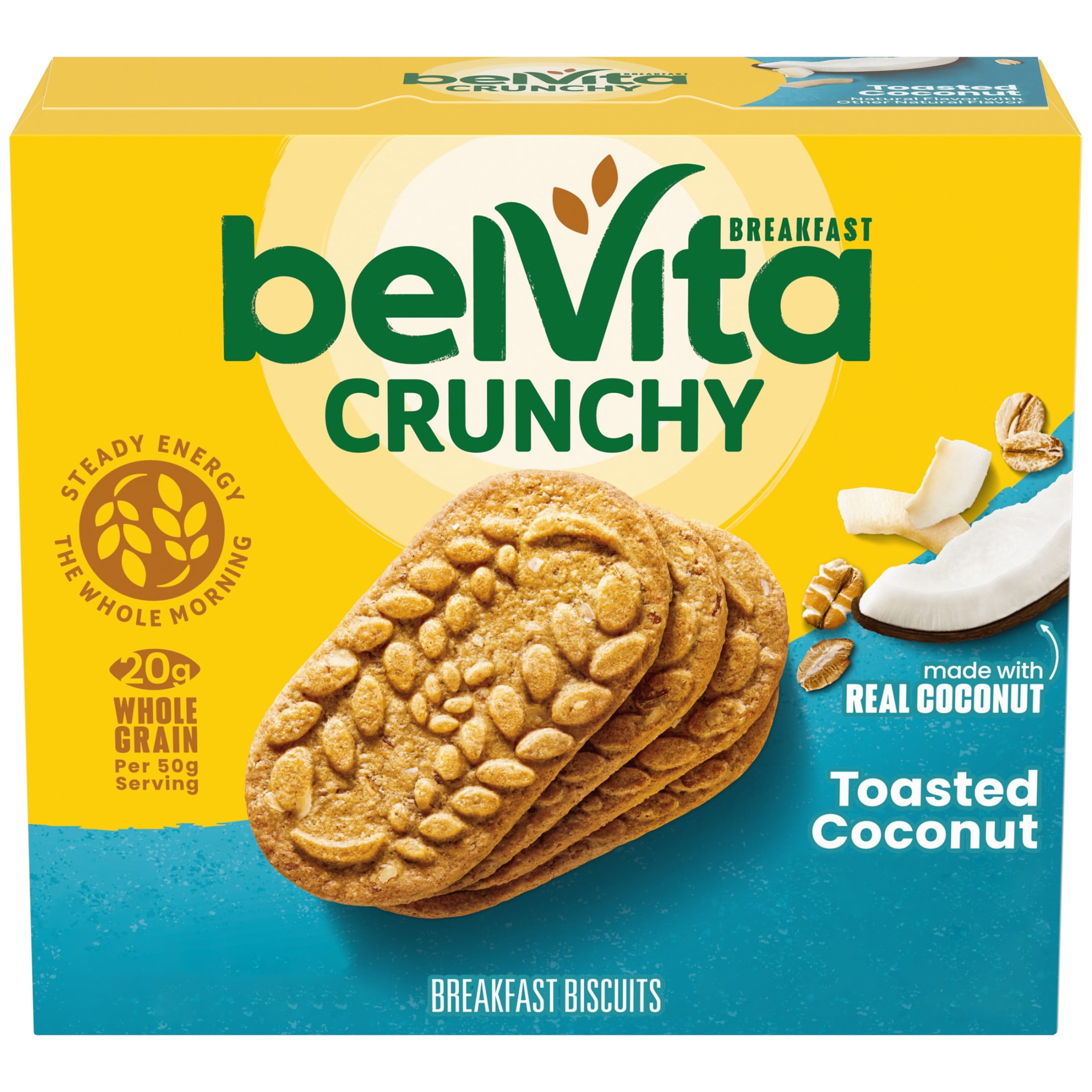 (3 pack) belVita Breakfast Bars Biscuits, Toasted Coconut, 5 Packs (4 Biscuits Per Pack)