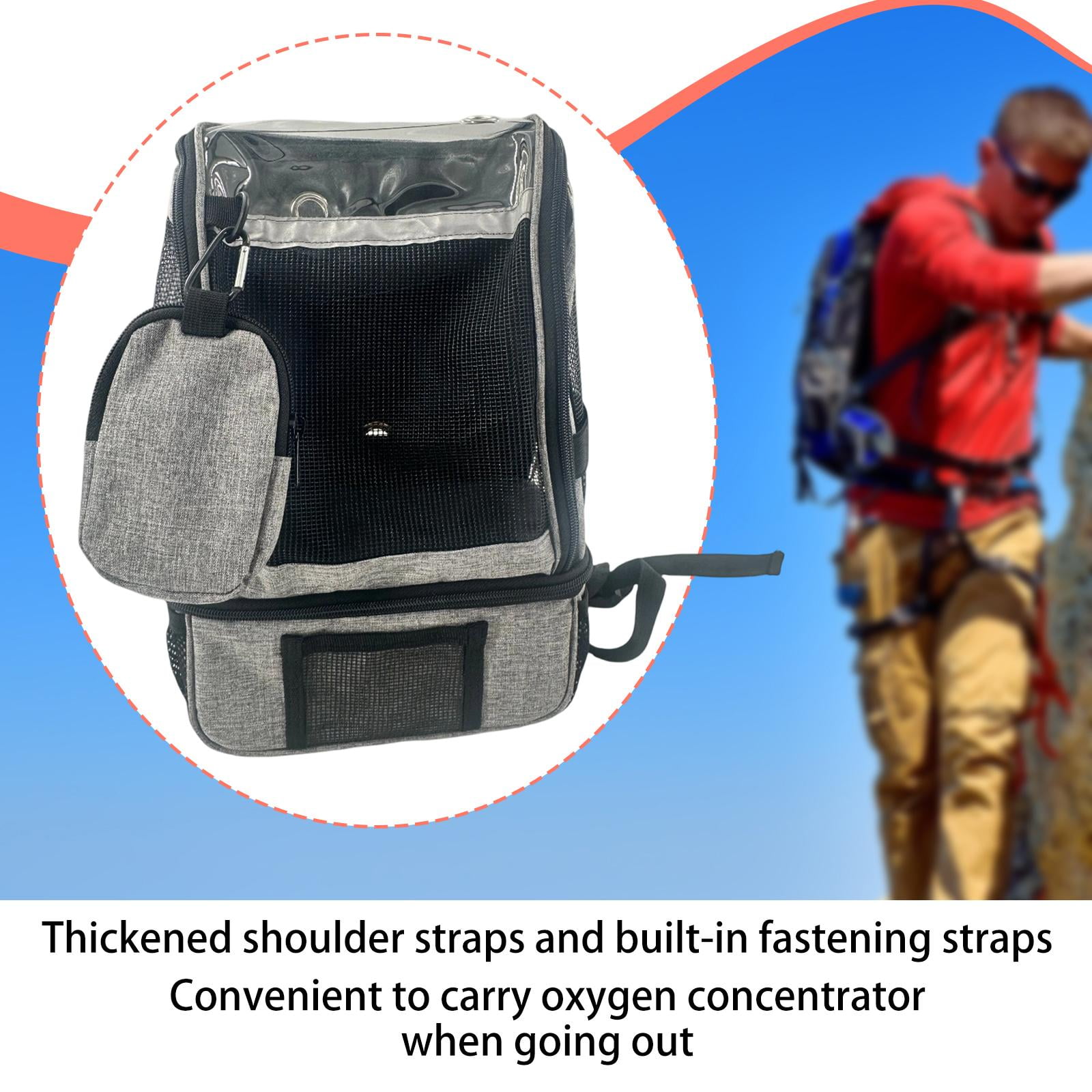 EHJRE Oxygens Concentrator Backpack Carrier Adjustable Shoulder Strap, Portable, Carrying Bag, Oxygens Machine Bag for G3 G5 Hiking
