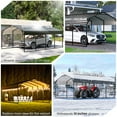 thumbnail image 5 of LAUSAINT HOME 12' x 20' Outdoor Metal Carport, Heavy Duty Waterproof Carport with Steel Panels for Car, Boat, Truck, 5 of 10