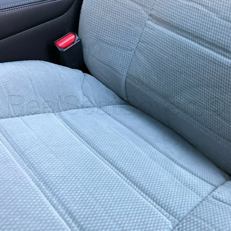 Comfort All Weather Triple Stitched Thick Padded Front 2 Low Back Semi Custom Fit Gray Seat Cover