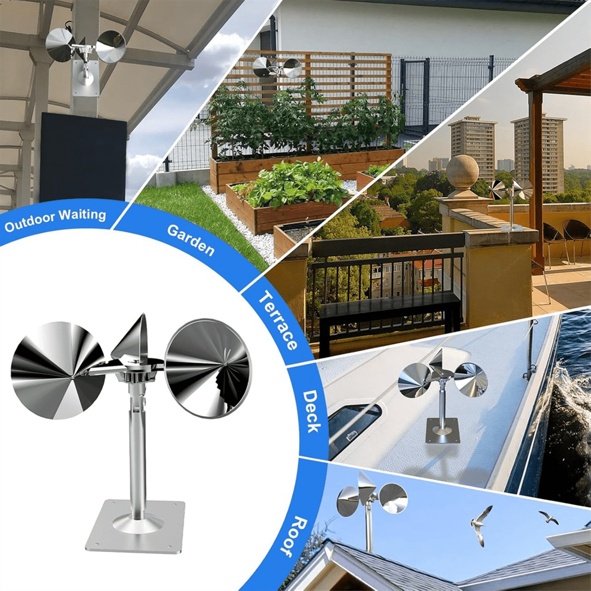 Wind Powered Scare Devices, Reflective Kites for Yard, Garden, Rooftop and Vegetable Gardens, All Birds Such As Pigeons