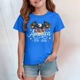 thumbnail image 2 of TOWED22 Girls Patriotic Collection 250Th Anniversary T-Shirts USA Flag Print Tee Short Sleeve Shirt Kids Tops(Blue,2-3 Y), 2 of 5