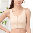 Wireless Comfort Minimizer Bra Breathable Nylon Fabric Zip Front