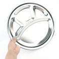 thumbnail image 2 of 32cm Stainless Steel Serving Plate Children Dinner Plate 4-Compartments Round Tray for Dining Hall Picnic, 2 of 9