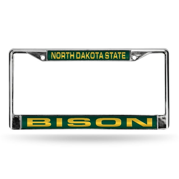 North Dakota State NDSU Bison Chrome Metal Laser Cut License Plate Frame
