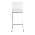 thumbnail image 6 of Fuji Contemporary High Back Barstool In Stainless Steel And White Faux Leather - Set Of 2, 6 of 7