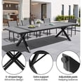 thumbnail image 3 of Crestlive Products 118" Outdoor Dining Table for 8-12, Aluminum Sturdy Frame with Umbrella Hole, Gray Wood-Grain Top, 3 of 7