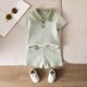 thumbnail image 2 of Niños Lugar Niños Pantalones Estilo de Dos Piezas de Cuello Redondo Suéter Conjunto con Diseño de Moda Bowtie, Top Suave Y Pantalones Casuales para Bebés Niñas de Uso Diario, 2 of 7