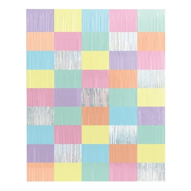 Pastel and Iridescent Foil Fringe Banner Backdrop Kit, 9 Pieces, by Way To Celebrate