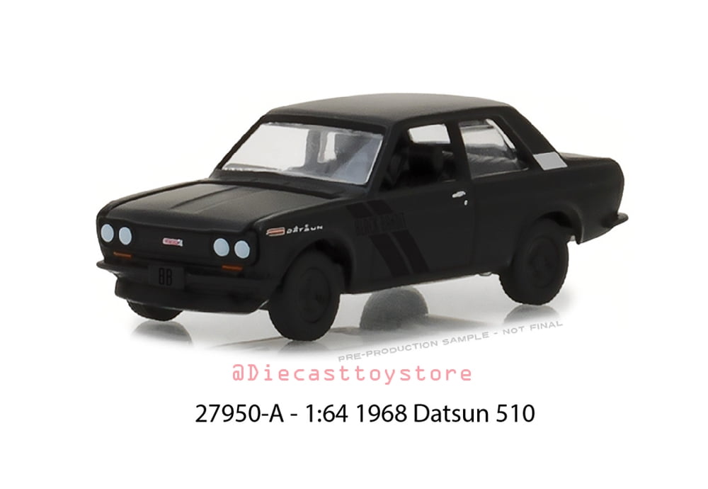 GREENLIGHT BLACK BANDIT 1968 DATSUN 510 1/64 DIECAST CAR BLACK 27950-A