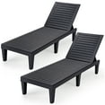 thumbnail image 1 of Topbuy 2 Pcs Chaise Longue de Patio Chaise Inclinable Dossier Réglable Extérieur&Intérieur Noir, 1 of 10