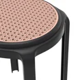 thumbnail image 5 of LeisureMod Tresse Stackable Dining Stool – Mid-Century Modern Round Backless Wicker-Top Seat Indoor Outdoor Use for Kitchen, Patio, Garden Set of 2, 5 of 10