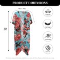 thumbnail image 6 of SCRAWLGOD Butterfly Rose Floral Print Swimsuit Coverup for Women Summer Long Swimsuit Coverup Flowy Lightweight Beach Cover Up, 6 of 6