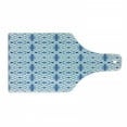 thumbnail image 1 of Ethnic Cutting Board, Hippie Design Inspired by Culture Grunge Folk and Geometric Motif, Decorative Tempered Glass Cutting and Serving Board, Wine Bottle Shape, Navy Blue and White, by Ambesonne, 1 of 1