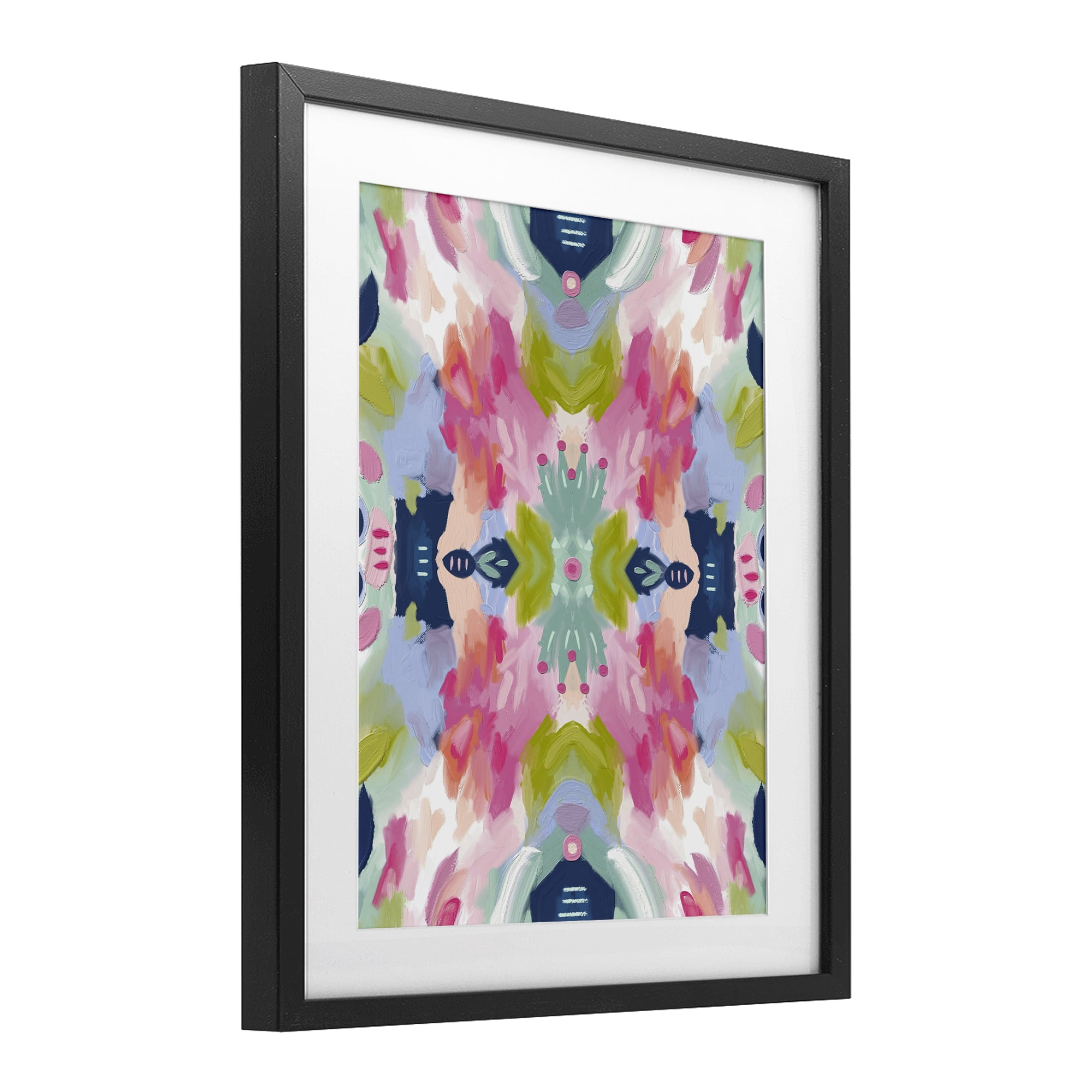 Stupell Industries Kaleidoscopic Floral Mandala Black Framed Print Under Glass, design by Lisa Nohren