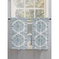 thumbnail image 3 of Tier Curtains 45 Inches Long, Vintage Blue Window Treatment Curtain Drapes, Boho Ethnic Mexican Floral Southwestern Window Half Privacy Curtains for Bedroom Bathroom, 42"x45", 2 Panels, 3 of 7