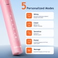 thumbnail image 4 of Fairywill Sonic Electric Toothbrush for Adults and Kids, Rechargeable Kit with 8 Dupont Brush Heads & Travel Case, 47000 VPM, 5 Modes, Fast Charge, 60-Day Battery, IPX7 Waterproof, Pink, 4 of 10